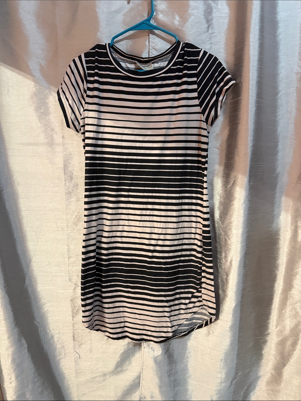 Bobbie Brooks Black and White Striped Midi Dress